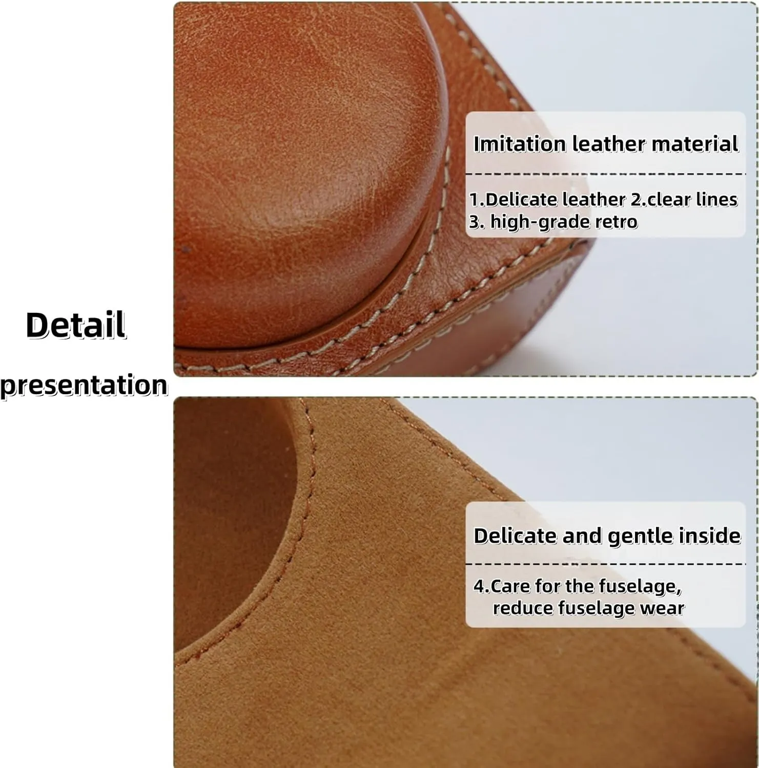 ZV-1F Case,Camera Case for Sony ZV-1F/ ZV-1 II/ZV-1M2 Digital Camera,Digital camera PU leather storage bag with removable shoulder strap. (Horizontal, Brown)