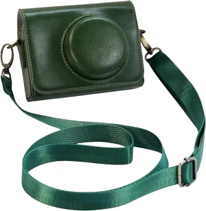 ZV-1F Case,Camera Case for Sony ZV-1F/ ZV-1 II/ZV-1M2 Digital Camera,Digital camera PU leather storage bag with removable shoulder strap. (Horizontal, green)