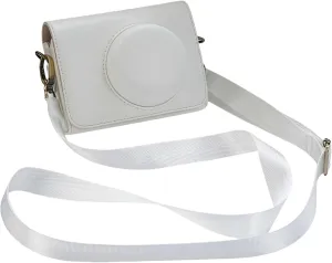 ZV-1F Case,Camera Case for Sony ZV-1F/ ZV-1 II/ZV-1M2 Digital Camera,Digital camera PU leather storage bag with removable shoulder strap. (Horizontal, White)